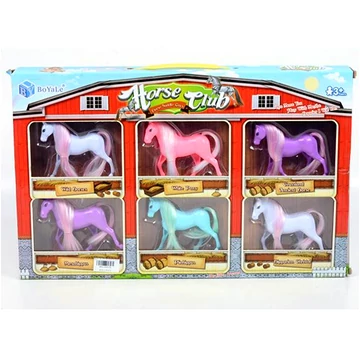 Színes lófigura 6db-os szett