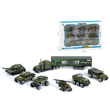 Katonai jármű szett kamionnal 7db-os készlet