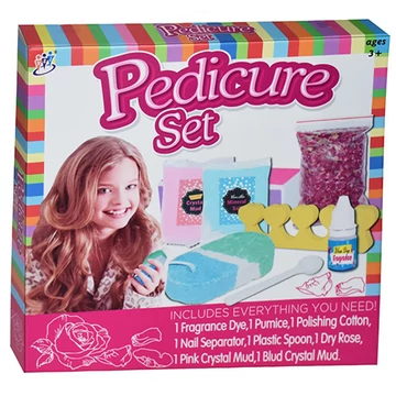 Pedikűr készlet csillámporral és kiegészítőkkel 8db-os szett