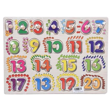 Színes fa számok formaillesztő játék