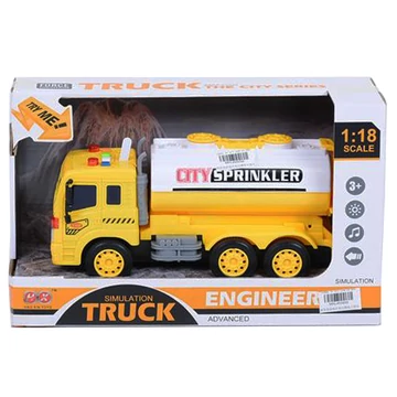 City Truck: Tartályos sárga teherautó fénnyel és hanggal 1/18