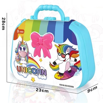 Unikornisos pink fésülködő asztalka kiegészítőkkel 23x28x9cm