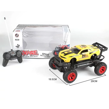 RC Sárga Off-Road távirányítós Camaro izomautó fénnyel 27 MHz 1/14