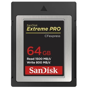 Sandisk Cf express extreme pro® kártya 64GB, Type B, 1500MB/s, 800MB/s (186484)