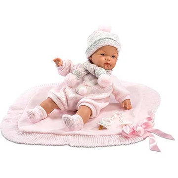 Újszülött lány baba takaróval és cumival 38cm (38938)