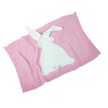 Llorens: Rózsaszín nyuszis pléd újszülött babáknak (00102)