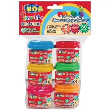 Színes tégelyes gyurma szett 6db-os 30gr