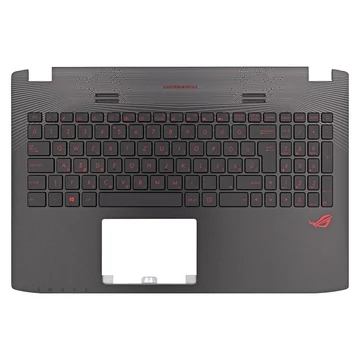 90NB0AW1-R31HU0 gyári új, magyar háttérvilágításos piros laptop billentyűzet + fekete színű felső fedél