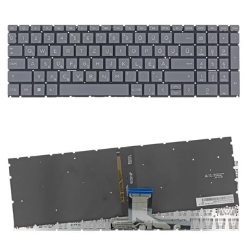 N40882-211 gyári új, magyar ezüst háttérviláításos laptop billentyűzet, keret nélkül