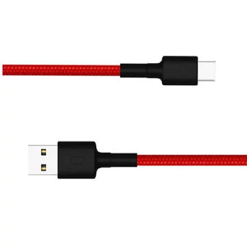 Xiaomi USB type C fonott töltő kábel 1m - piros (red) (SJV4110GL)