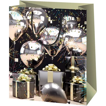 Exkluzív parti lufis nagy méretű ajándéktáska 27x14x33cm