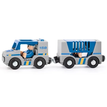 Mágneses rendőrautó pótkocsival - Woodyland
