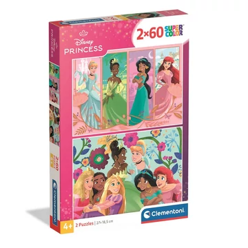 Disney Hercegnők 2x60db-os Supercolor puzzle - Clementoni