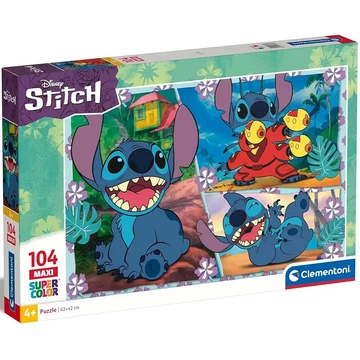 Disney Stitch 104db-os maxi Supercolor puzzle - Clementoni