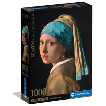 Museum Collection: Johannes Vermeer - Leány gyöngy fülbevalóval 1000 db-os puzzle poszterrel - Clementoni