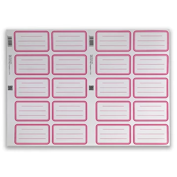 Piros keretes füzetcímke szett 20 db-os