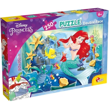 Ariel a kis hableány 2 az 1-ben 250db-os puzzle és színező 50x35cm - Lisciani