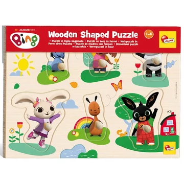 Bing és barátai 6db-os fa formaválogató puzzle - Lisciani