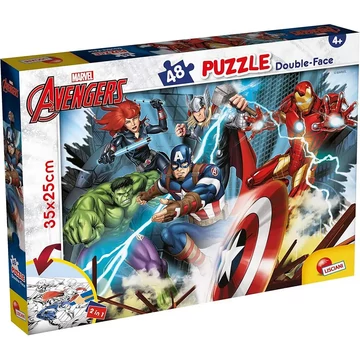 Bosszúállók 2 az 1-ben 48db-os puzzle és színező 35x25cm - Lisciani
