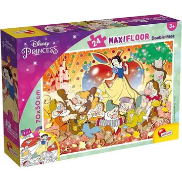 Disney Hófehérke 2 az 1-ben maxi 24db-os puzzle és színező 70x50cm - Lisciani