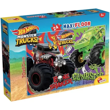 Hot Wheels Monster trucks 24db-os maxi padló puzzle 70x50cm - Lisciani