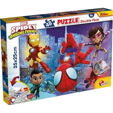 Marvel Spidey 2 az 1-ben 48db-os puzzle és színező 35x25cm - Lisciani