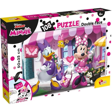 Minnie egér 2 az 1-ben 108db-os puzzle és színező 50x35cm - Lisciani