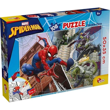 Pókember 2 az 1-ben 108db-os puzzle és színező 50x35cm - Lisciani