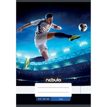 Nebulo: Tűzött sima füzet A5-ös 20-32 Vagány mintás - Focistás