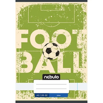 Nebulo: Tűzött sima füzet A5-ös 20-32 Vagány mintás - Football