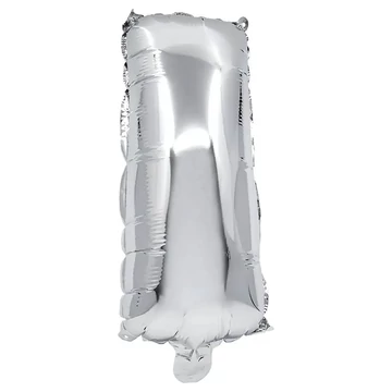 Betű formájú fólia lufi ezüst színben – I betű 32cm