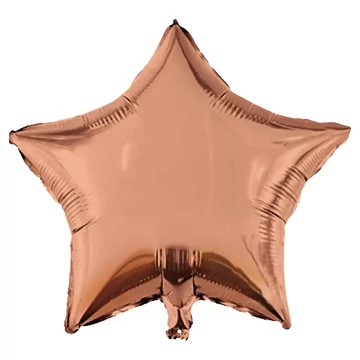 Csillag alakú fólia lufi – rose gold 46cm