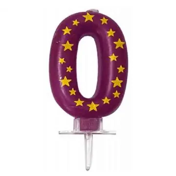Csillagos számgyertya 0-ás