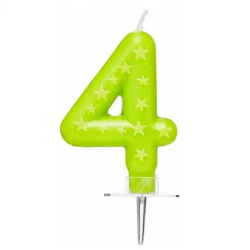 Csillagos számgyertya 4-es