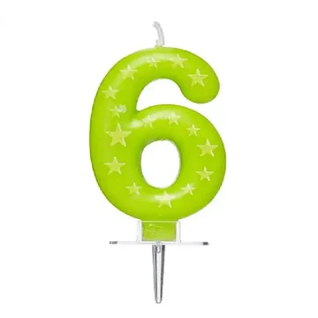 Csillagos számgyertya 6-os