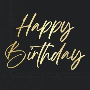 Elegáns szülinapi "Happy Birthday" feliratú papírszalvéta – 2 rétegű, 33x33 cm, 20 db