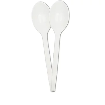 Fehér újrahasznosítható kanál 10db-os szett