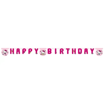 Hello Kitty szülinapi „Happy Birthday” feliratú party banner