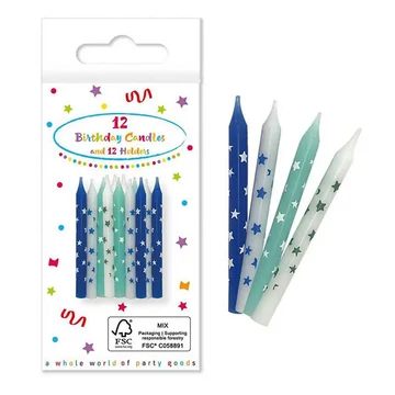 Kék szülinapi gyertyák 12db