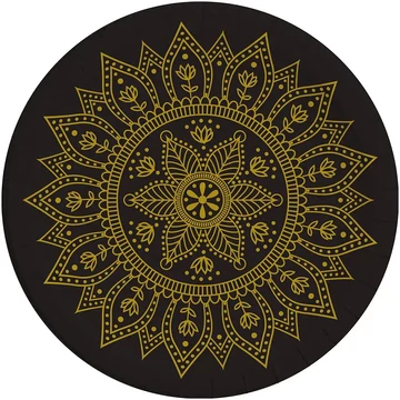 Mandala fekete-arany 8db-os papírtányér szett 23cm-es