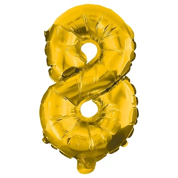 Számos fólia lufi arany színben – 8-as szám 86cm