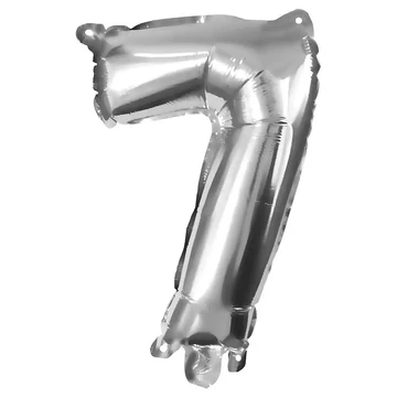 Számos fólia lufi ezüst színben – 7-es szám 32cm