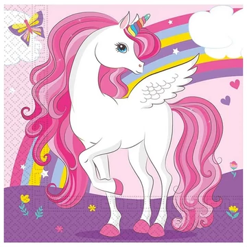 Szivárványos unikornis 2 rétegű szalvéta 20db-os csomag