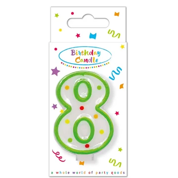 Szülinapi pöttyös gyertya 8-as szám