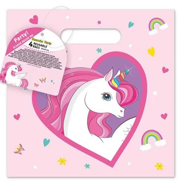 Unikornis mintás újrahasznosítható ajándéktáska 4db-os szett