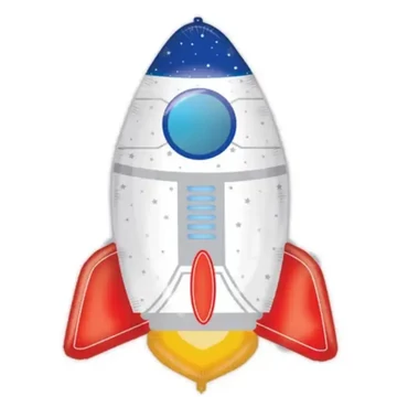 Űrrakéta alakú fólia lufi 77cm-es