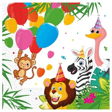 Vidám dzsungel mintás 2 rétegű papírszalvéta 20db-os csomag