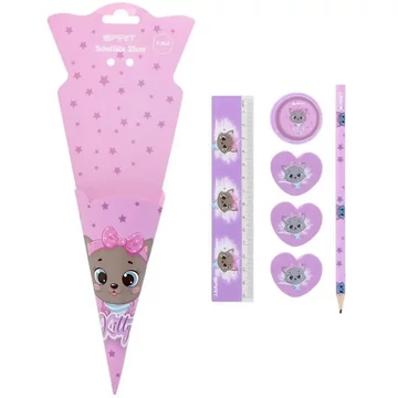 Spirit: Kitty rózsaszín cicás 6db-os írószer szett