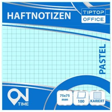 Spirit: Kockás pasztell kék 100 lapos öntapadós jegyzettömb 75x75mm