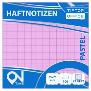 Spirit: Kockás pasztell rózsaszín 100 lapos öntapadós jegyzettömb 75x75mm